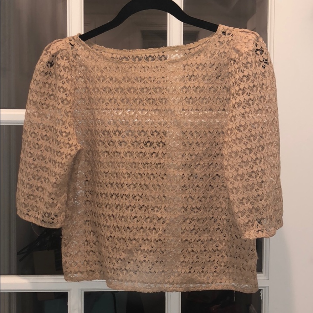 American Apparel - Lace blouse with puffed sleeves